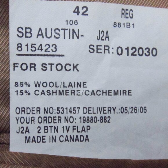 PRISTINE Samuelsohn Cashmere and Wool Brown With Red Houndstooth Sport C… - Picture 4 of 6